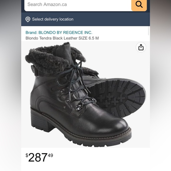 Blondo Tendra Black Leather Fur Lined Waterproof Boots Womans 8.5M - Picture 15 of 15